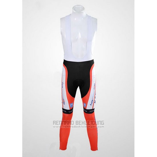 2012 Fahrradbekleidung Katusha Wei und Orange Trikot Langarm und Tragerhose